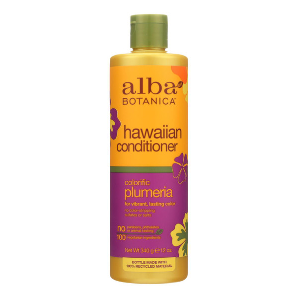 Alba Botanica - Hawaiian Hair Conditioner - Plumeria - 12 Fl Oz - HG0258517