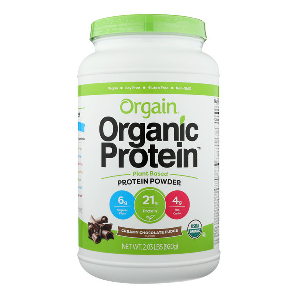 Orgain Organic Protein Powder - Plant Based - Creamy Chocolate Fudge - 2.03 Lb - HG1583848