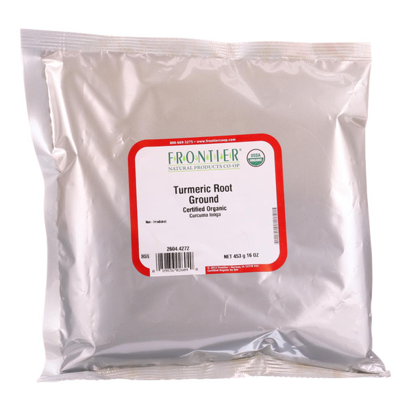 Frontier Herb Turmeric Root Organic Powder Ground - Single Bulk Item - 1lb