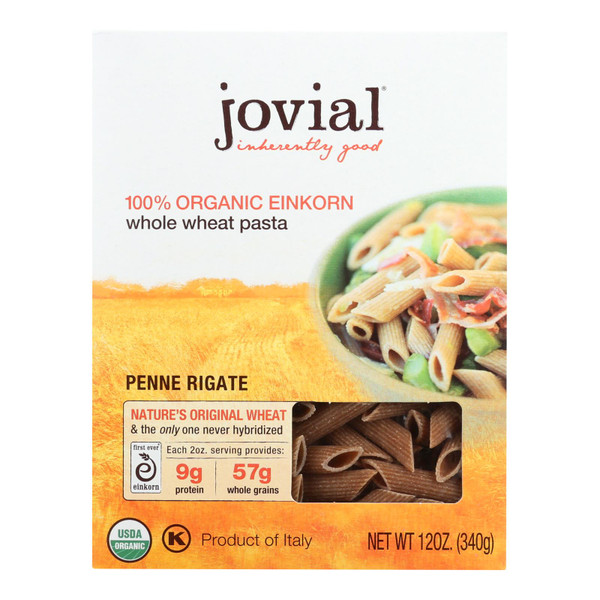 Jovial - Pasta - Organic - Whole Grain Einkorn - Penne Rigate - 12 oz - case of 12 on  Appalachian Organics