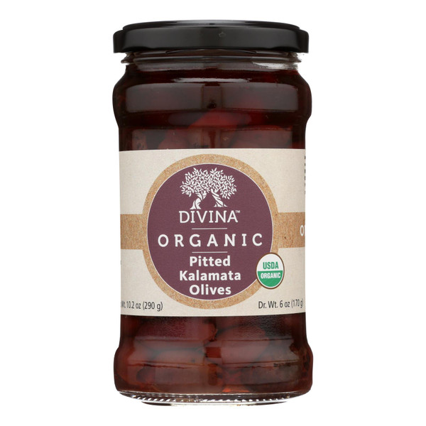 Divina - Organic Pitted Kalamata Olives - Case Of 6 - 6 Oz. - 0298158
