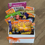 Gift box of sweet and sour lollies and chocolate bars.