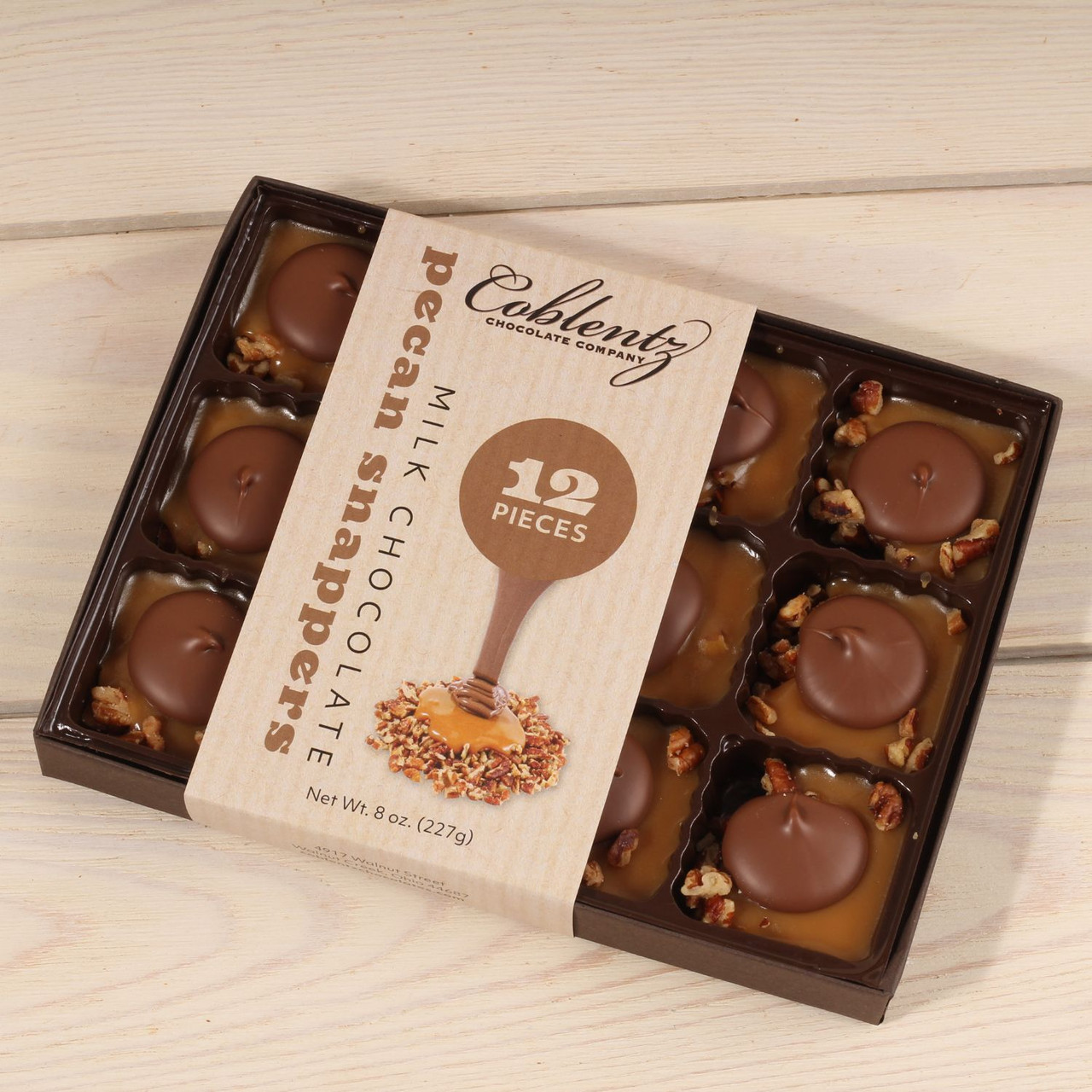 Milk Chocolate Pecan Snappers Gift Box | Coblentz Chocolate