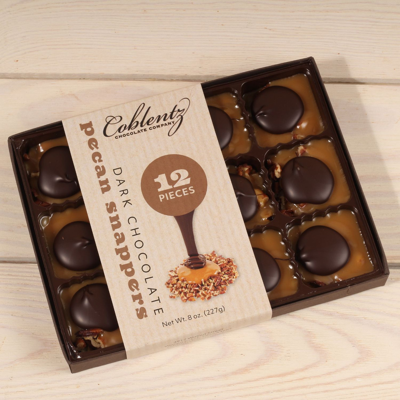 Dark Chocolate Pecan Snapper Box | Coblentz Chocolate Co