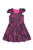 Girls Toddler & Kids Burgundy Floral Crosstitch Dress 2-10y - front view - Sophie Catalou