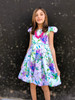 Girl's White Satin Hortensia Easter Dress, toddler and kids 2-7/8y