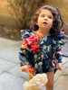 Girls Infant Navy Floral Maria Romper 3-24m - side view - Sophie Catalou