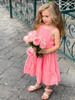 Girls Toddler & Kids Coral Pink Clippy Dress - back view - Sophie Catalou