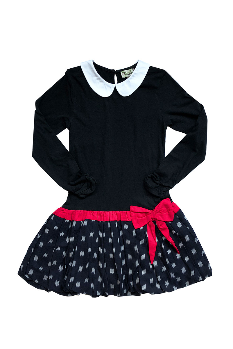 Sophie Catalou Girls Toddler & Kids Black Ikat Dress 2-10y