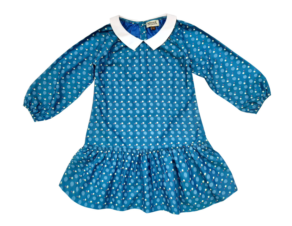 Sophie Catalou Girls Toddler & Kids Teal Vinchensa Dress 2-8y