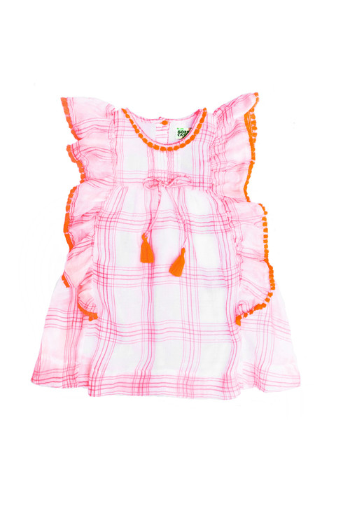 Sophie Catalou Girls Toddler & Kids Fluorescent Plaid Kate Dress  2-10y