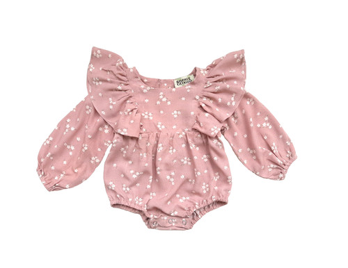 Girls Infant Blush Floral Janice Bubble Romper - front view - Sophie Catalou