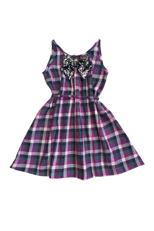 Girls Toddler & Kids Purple Plaid A-line Dress 3-12y Girls Toddler & Kids Purple Plaid A-line Dress 3-12y