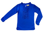 Girls Kids Royal Blue Ruffle Knit Top 6-10y