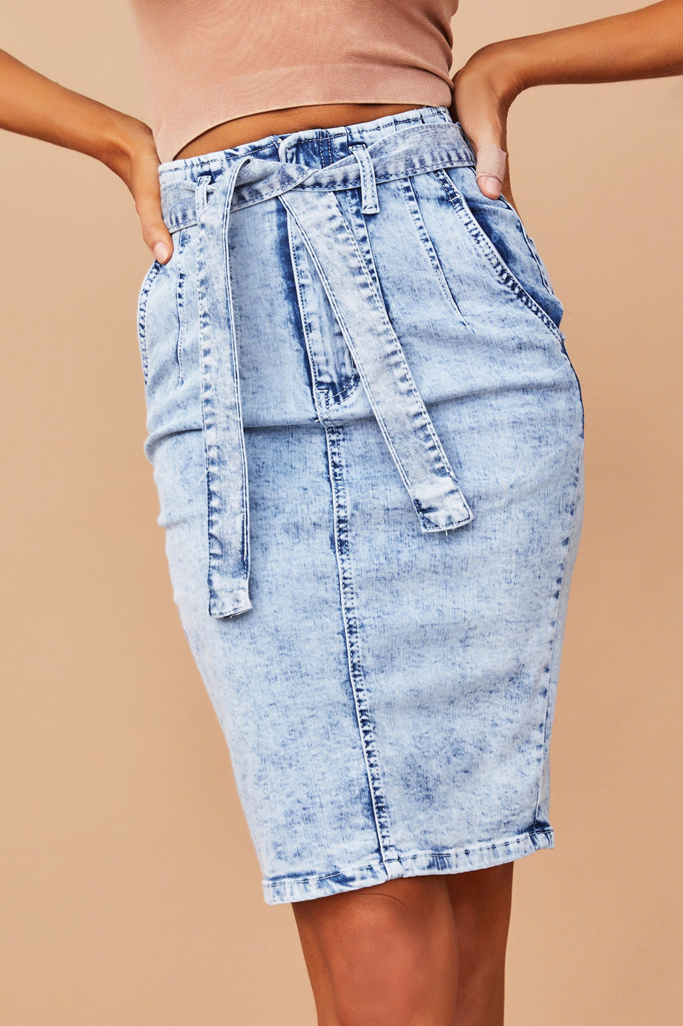 Girl Howdy Denim Skirt - Washed Blue | Sage and Paige AUS.