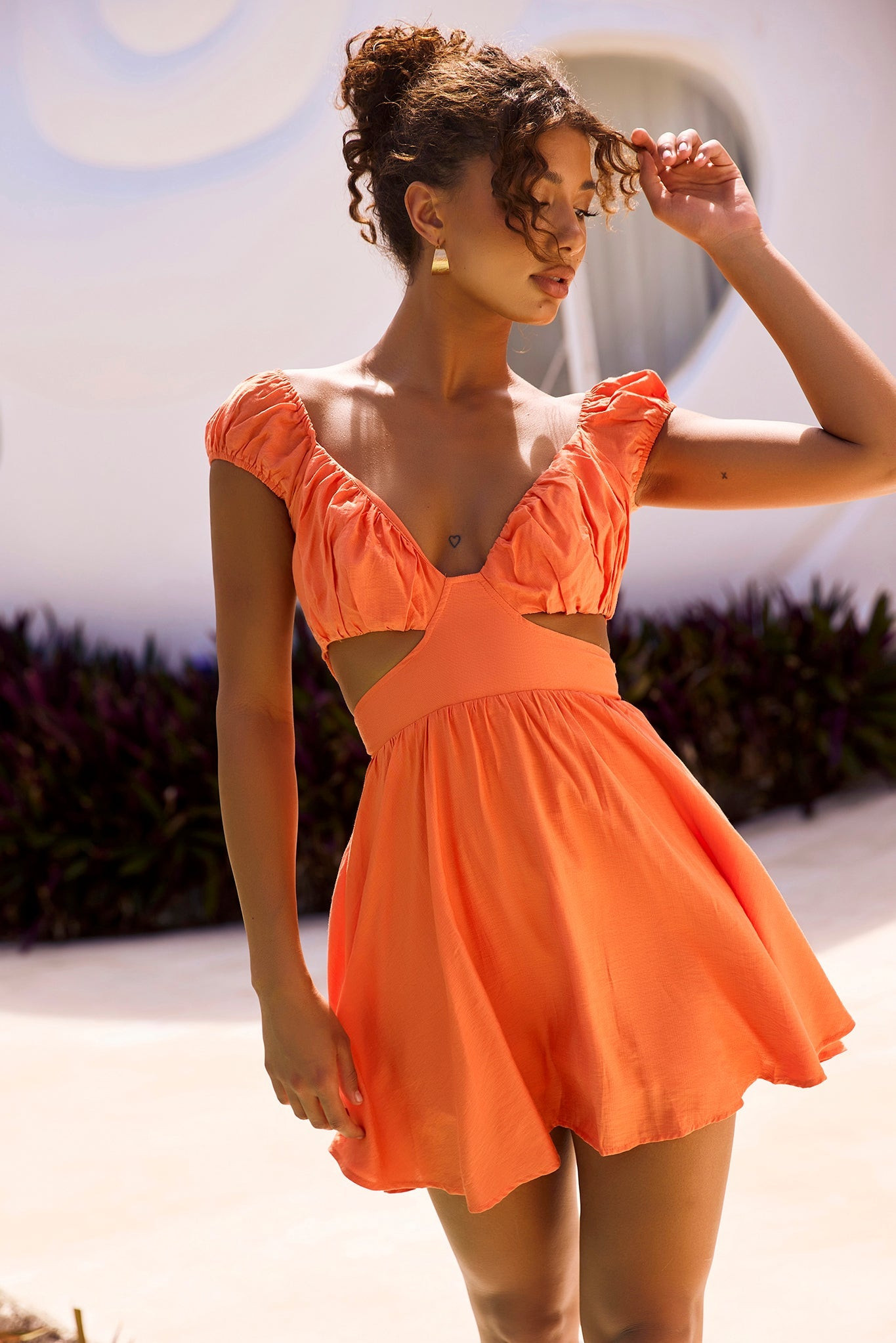 Marie Mini Dress - Tangerine | Sage and Paige AUS.