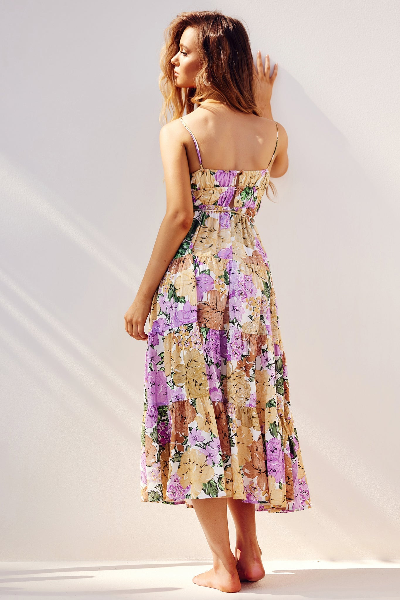 Taking Sides Midi Dress - Purple Multi | Sage and Paige AUS.