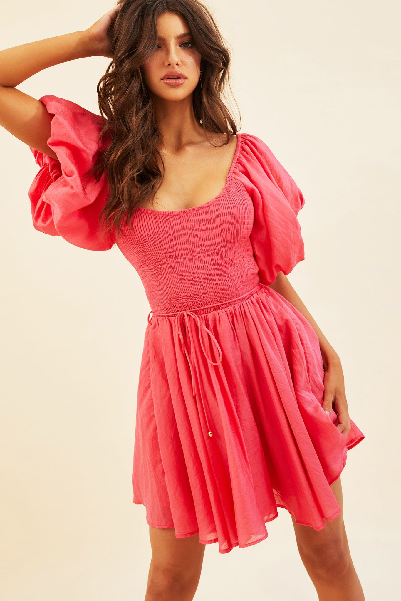 Italian Summer Mini Dress - Watermelon | Sage and Paige AUS.