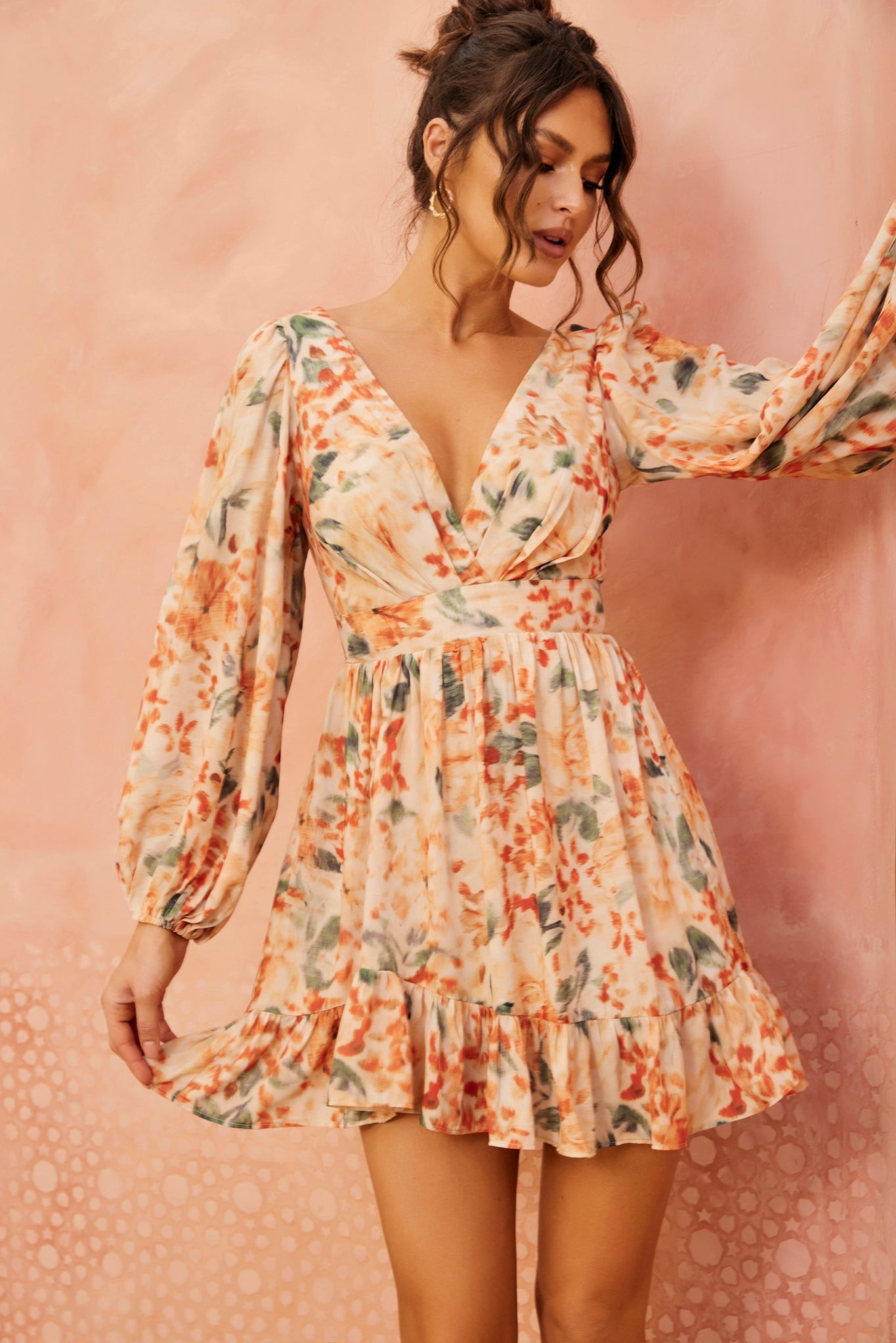 Hold You Up Mini Dress - Nude Multi | Sage and Paige AUS.