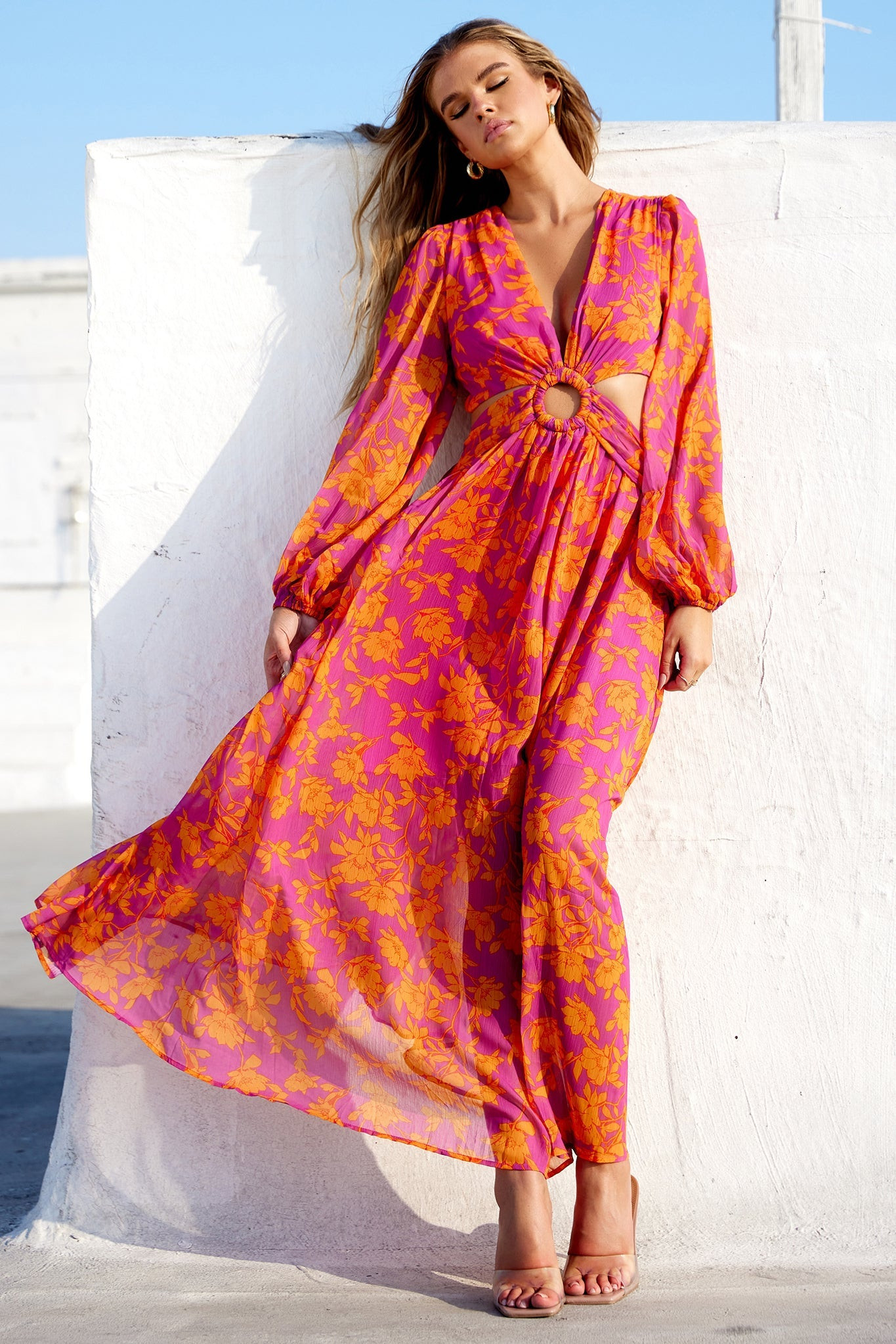 Swift Maxi Dress - Pink Orange | Sage and Paige AUS.
