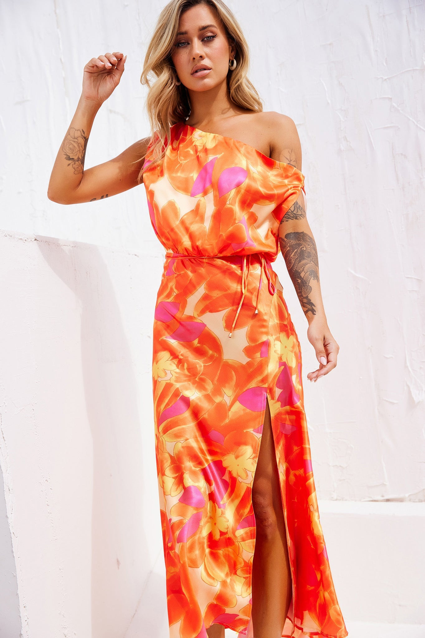 Drive By Midi Dress - Tangerine | Sage and Paige AUS.
