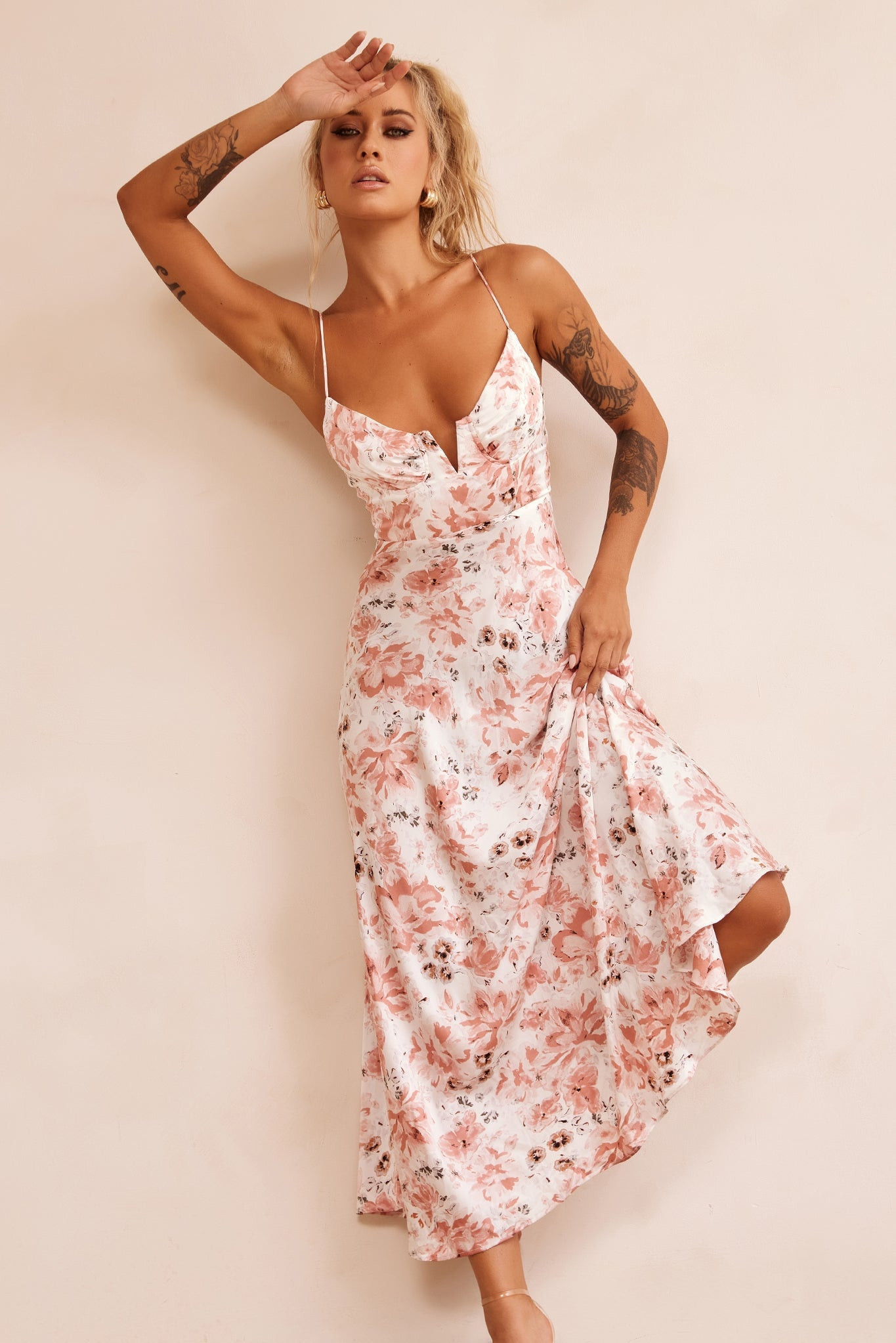 Vintage Summer Midi Dress - Rose | Sage and Paige AUS.
