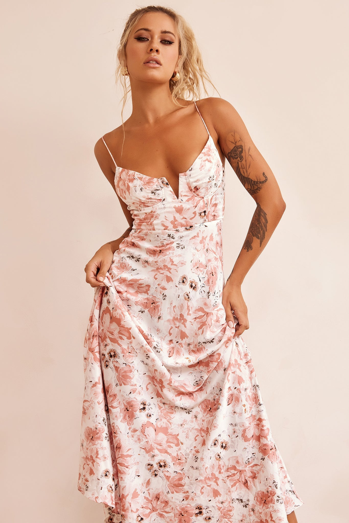 Vintage Summer Midi Dress - Rose | Sage and Paige AUS.