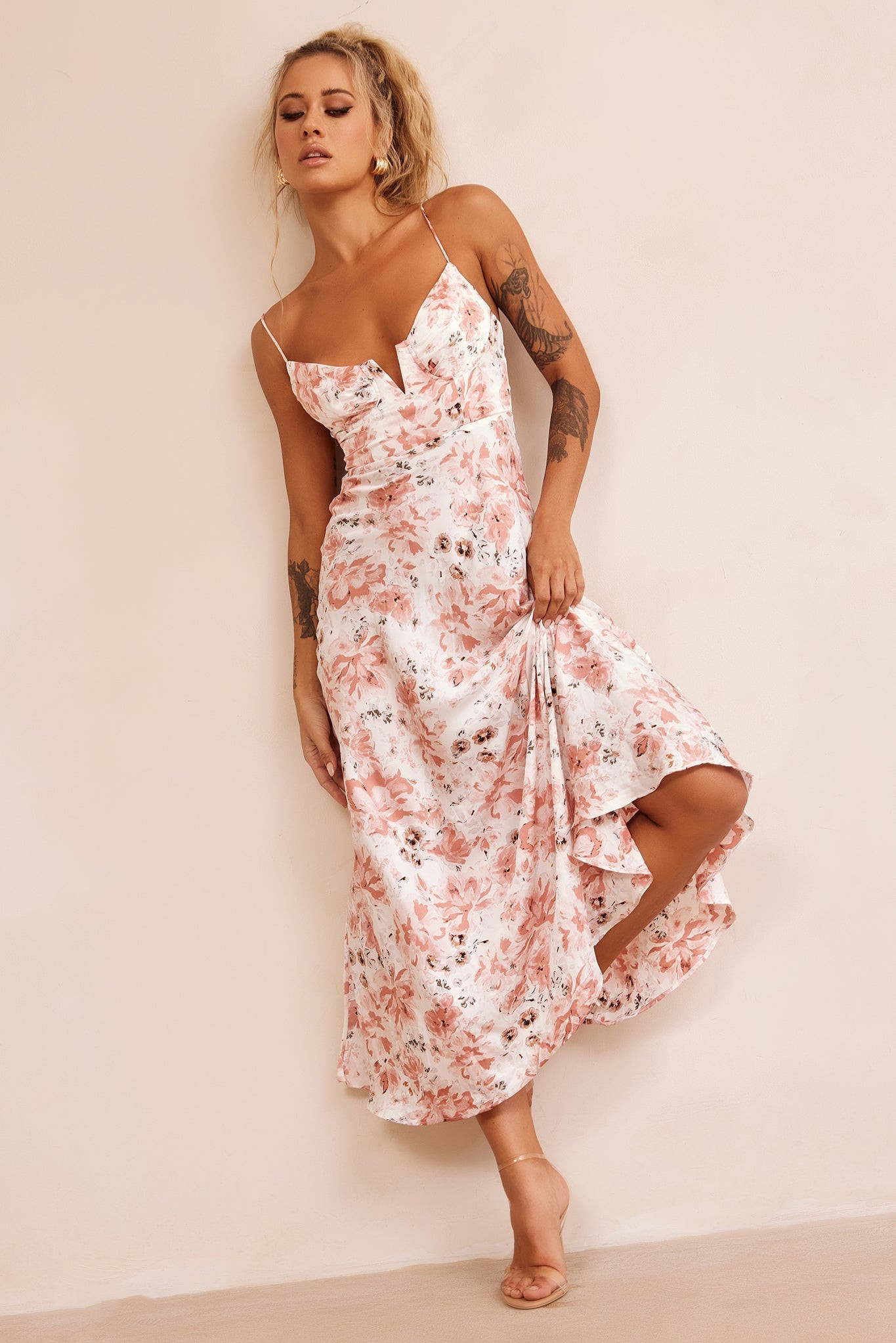 Vintage Summer Midi Dress - Rose | Sage and Paige AUS.