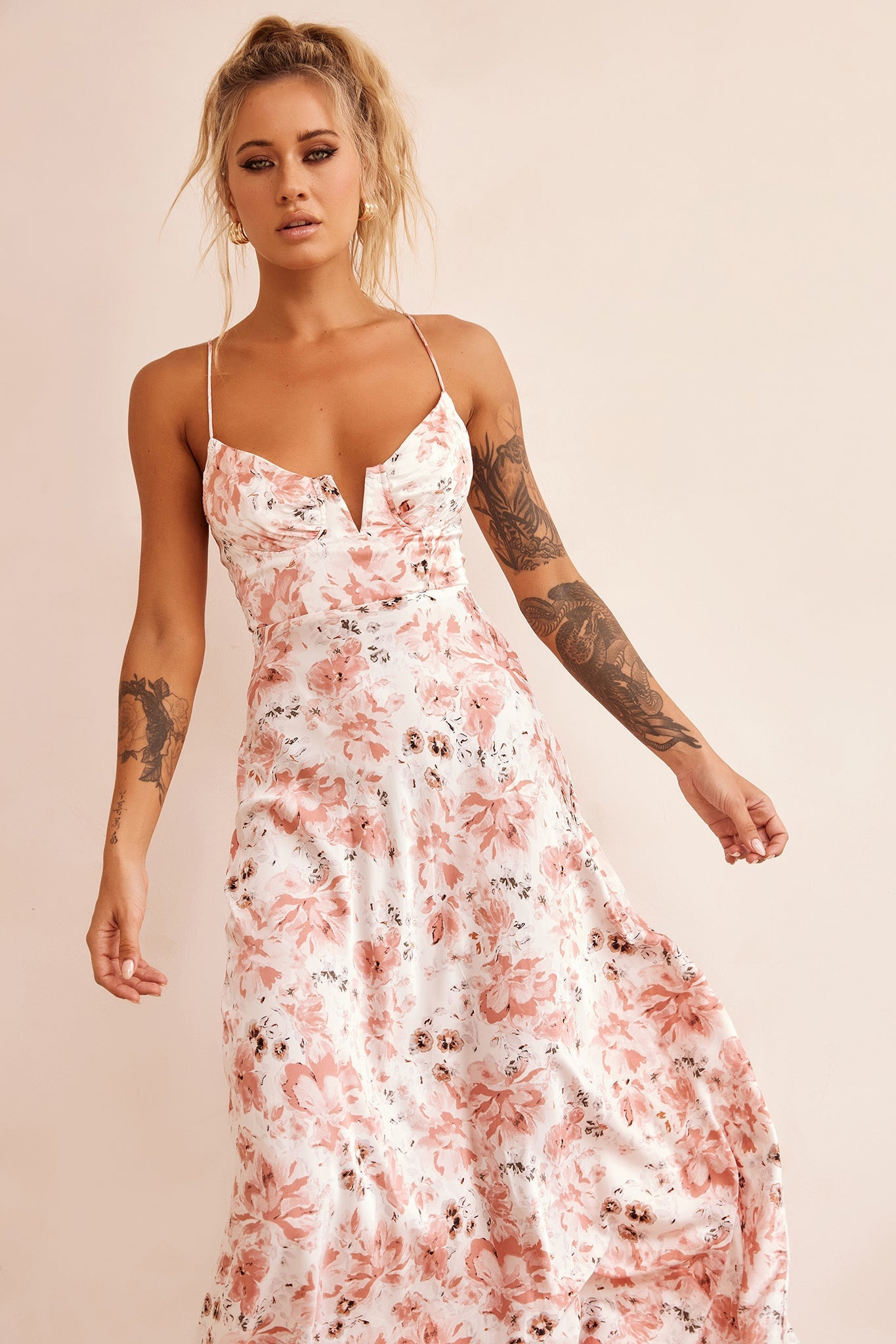 Vintage Summer Midi Dress - Rose | Sage and Paige AUS.