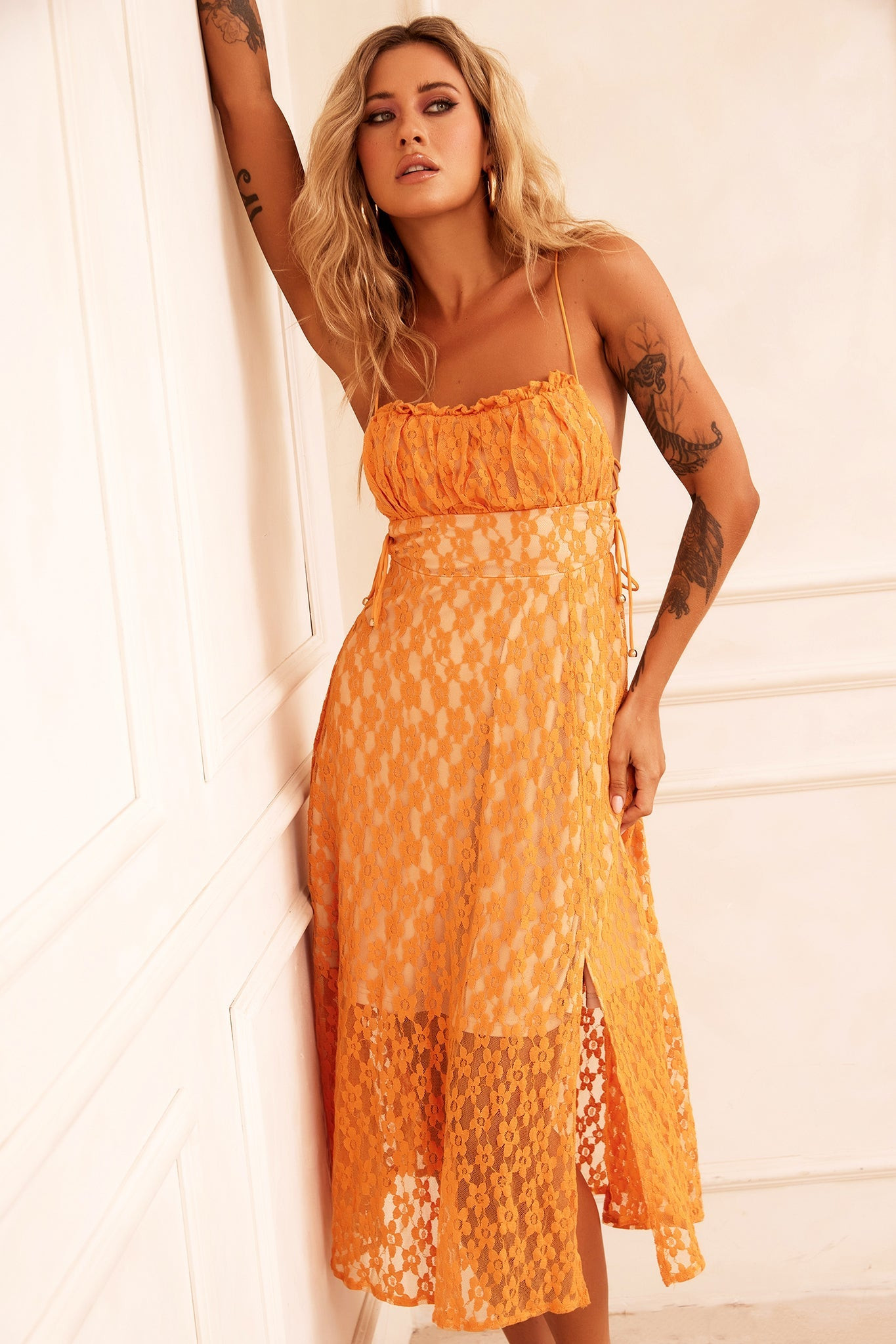 Ease Up Midi Dress - Mustard | Sage and Paige AUS.