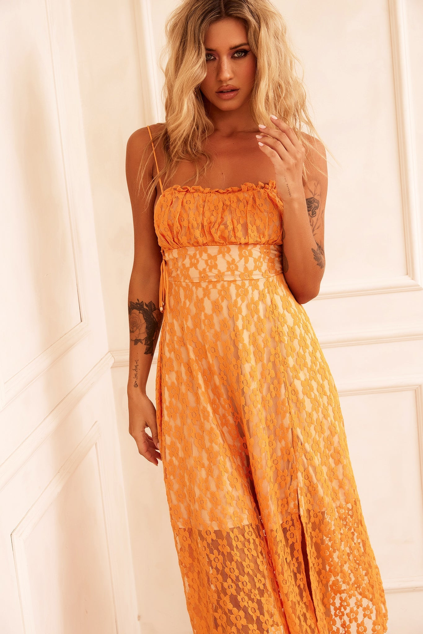 Ease Up Midi Dress - Mustard | Sage and Paige AUS.