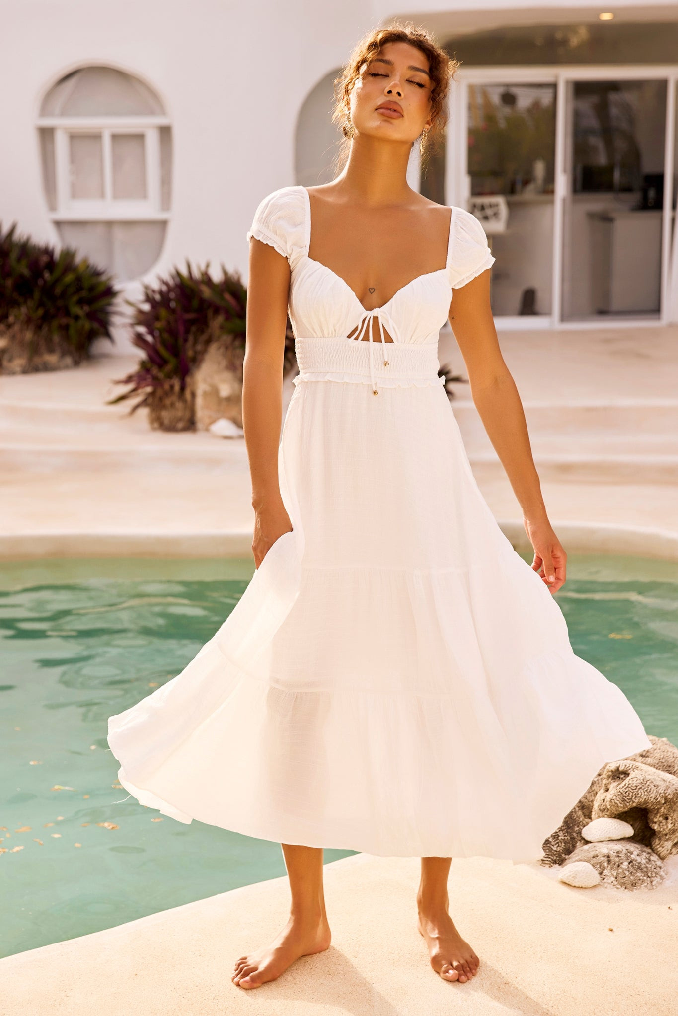 Bohemian Dreams Maxi Dress - White | Sage and Paige AUS.