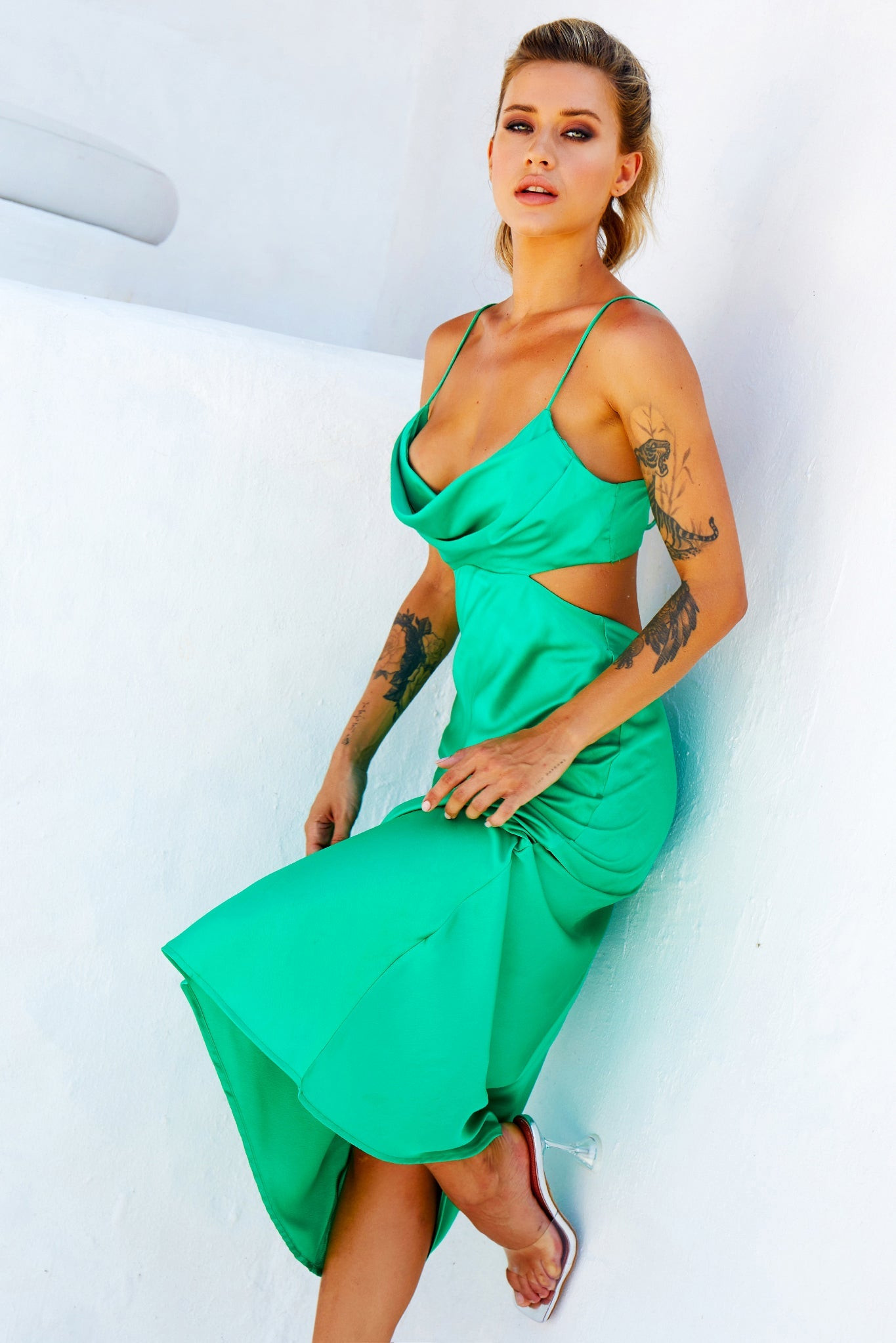 Heartbreaker Midi Dress - Emerald | Sage and Paige AUS.