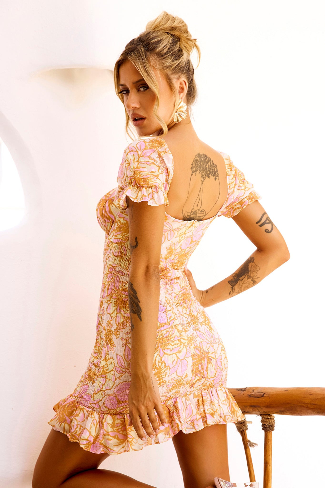 Jael Mini Dress - Pink Beige | Sage and Paige AUS.