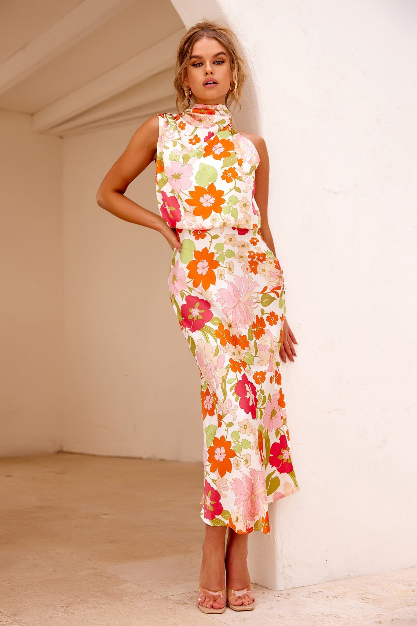 Real Love Midi Dress - Red Multi | Sage and Paige AUS.