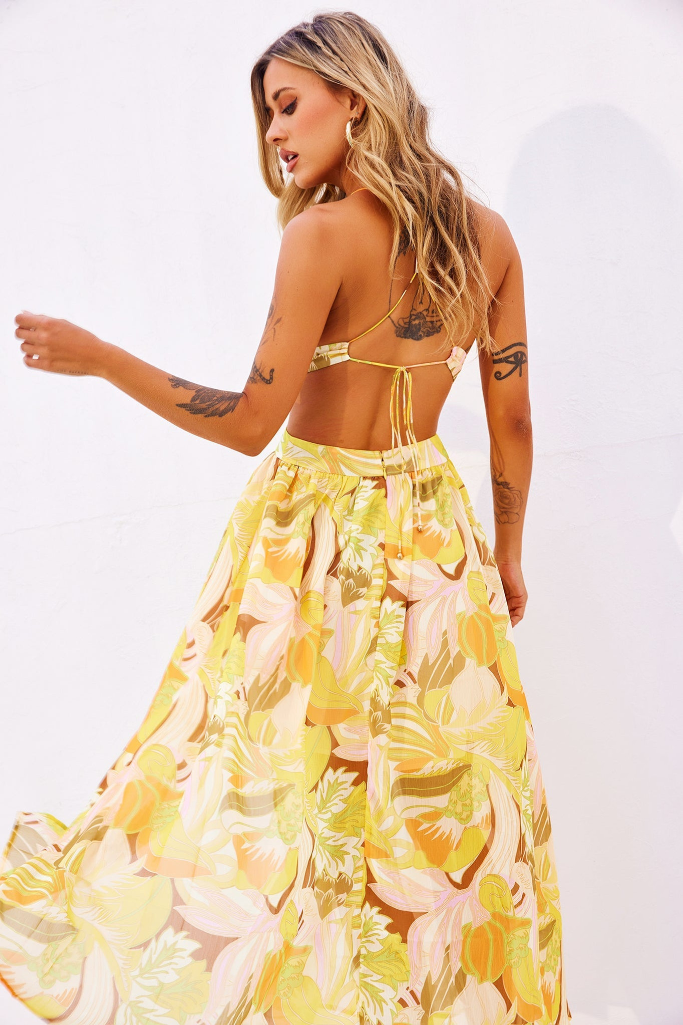 Rays Maxi Dress - Yellow Print | Sage and Paige AUS.