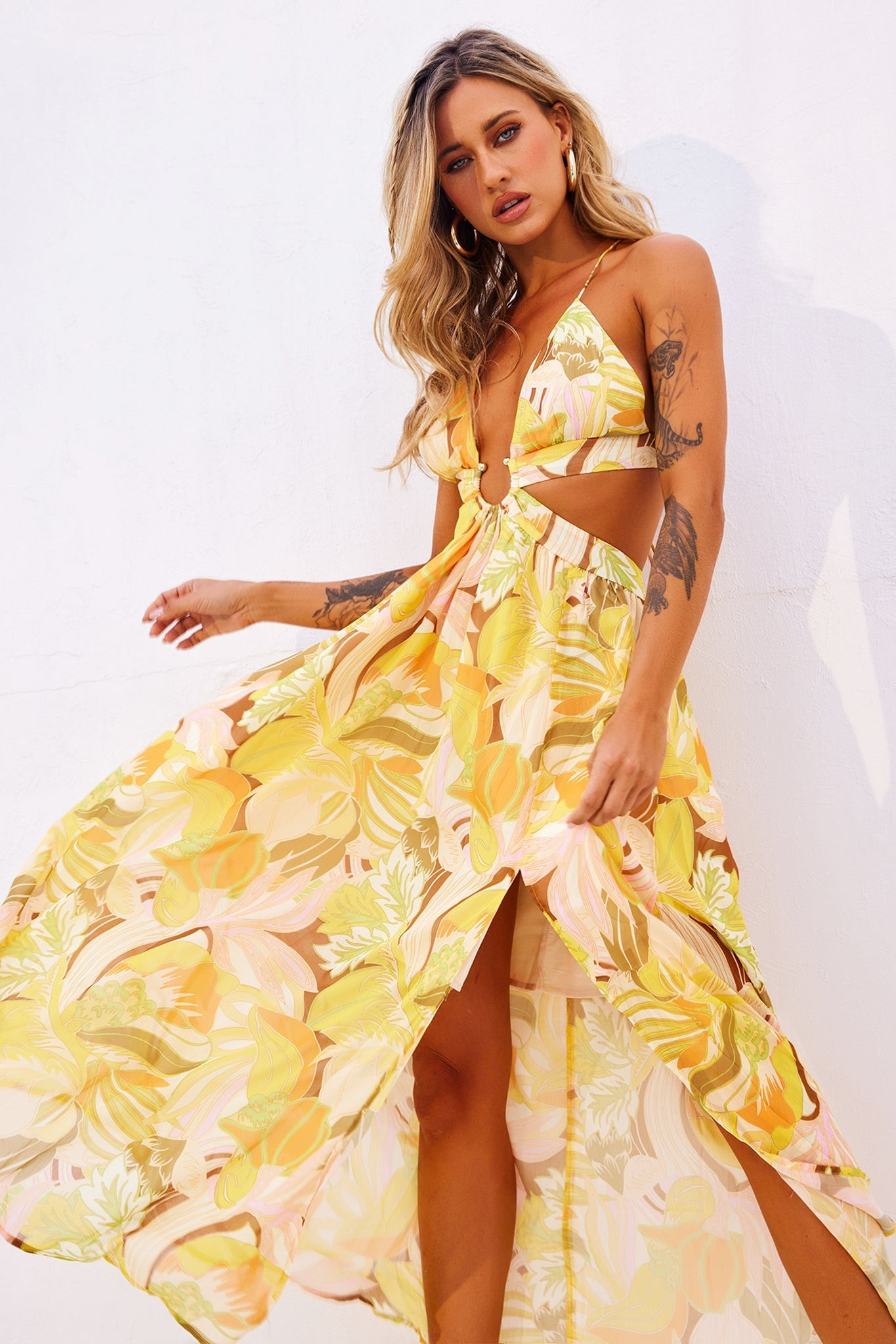 Rays Maxi Dress - Yellow Print | Sage and Paige AUS.