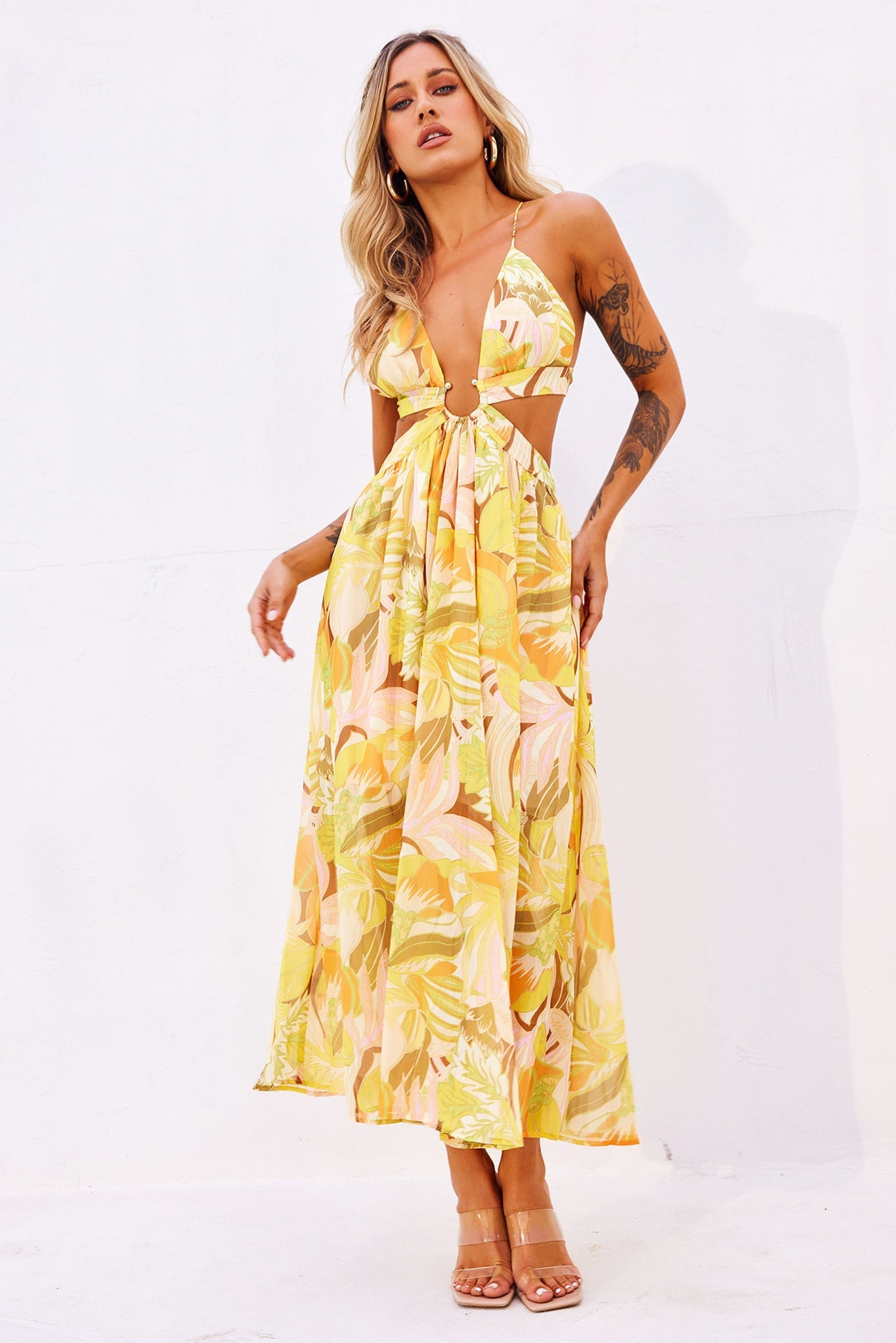 Rays Maxi Dress - Yellow Print | Sage and Paige AUS.