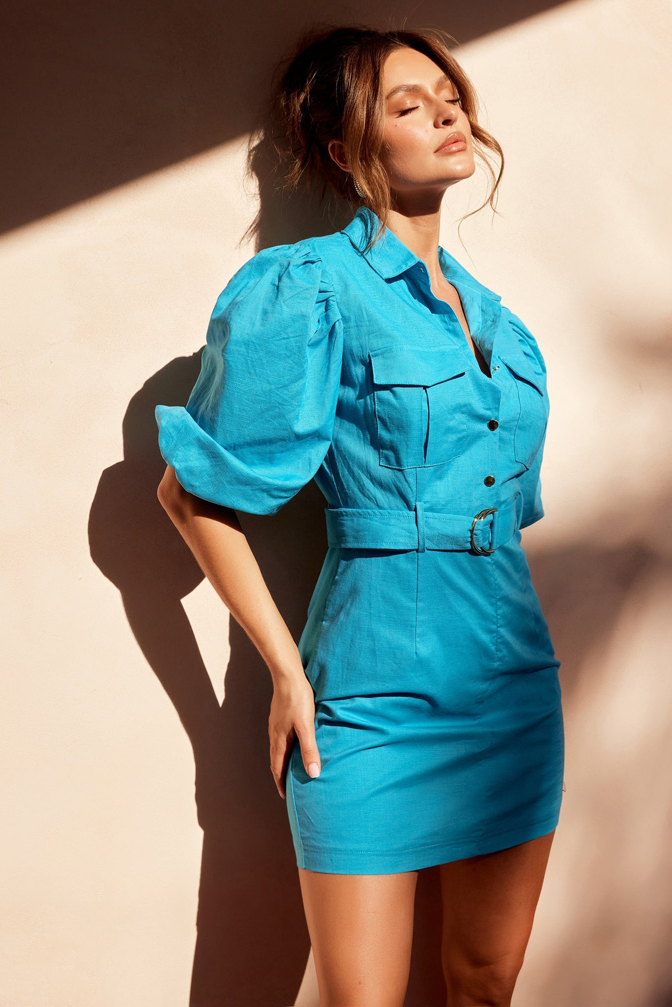 Over The Horizon Mini Dress - Blue | Sage and Paige AUS.
