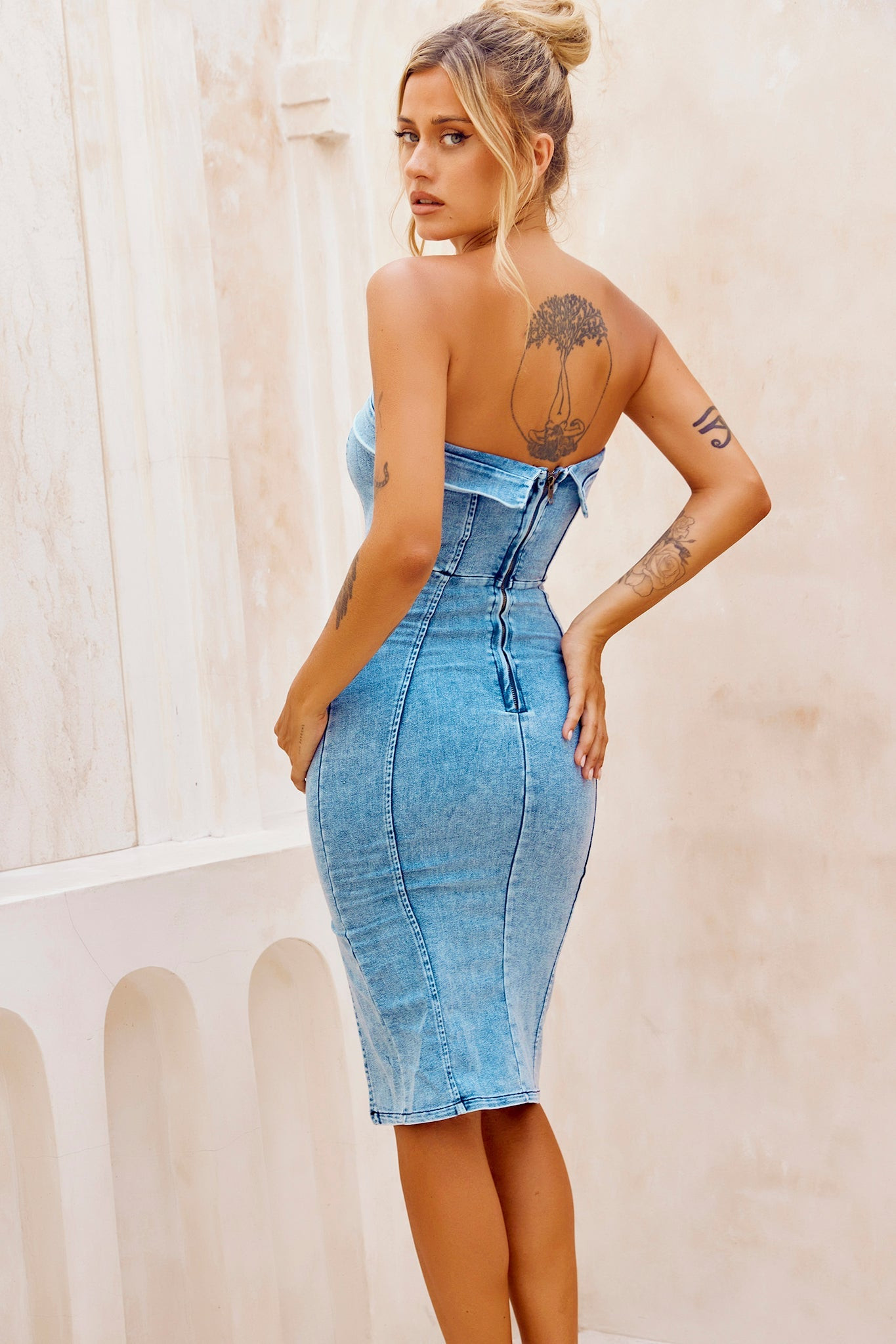 After Dark Midi Dress - Blue | Sage and Paige AUS.
