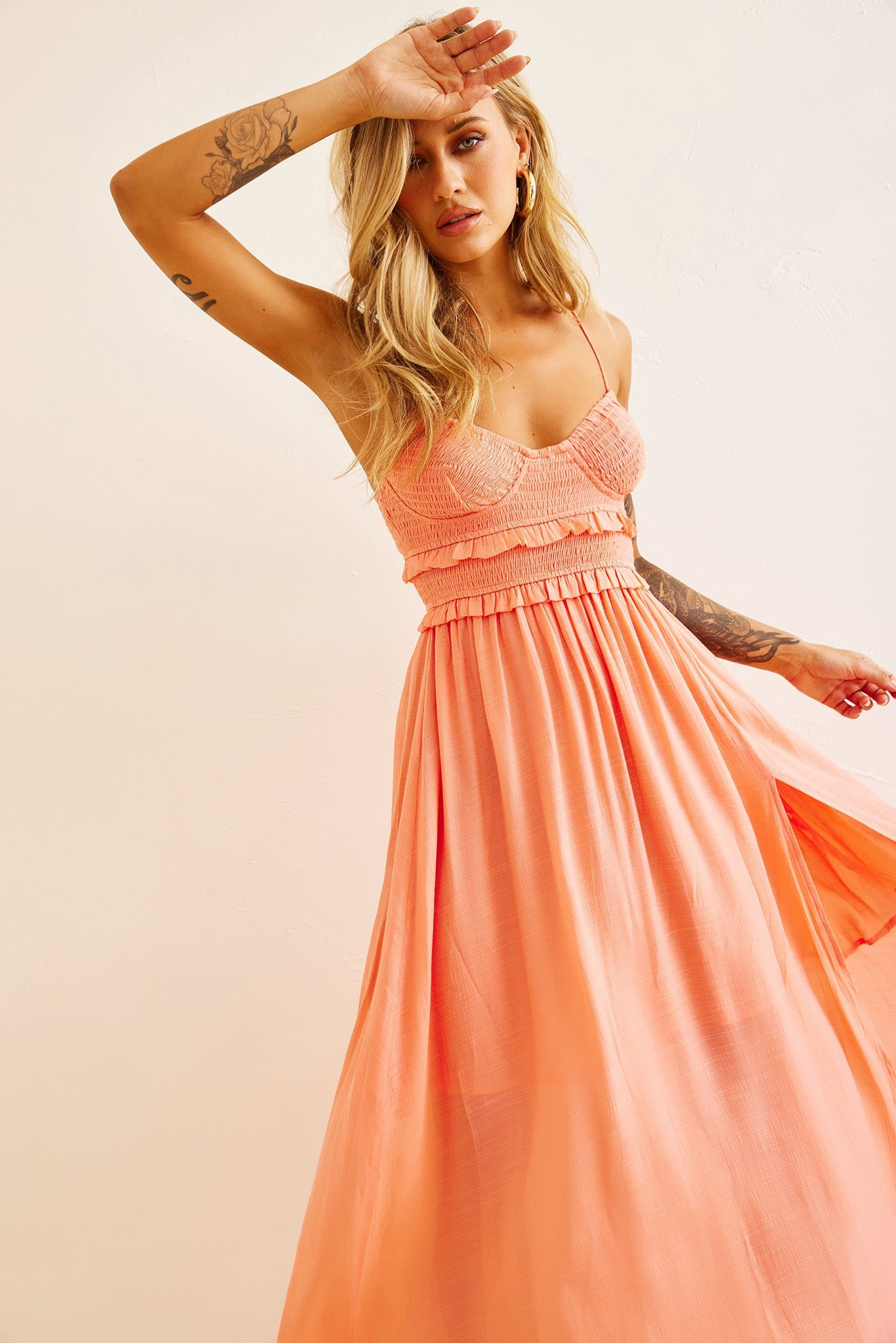 Ios Maxi Dress - Peach | Sage and Paige AUS.