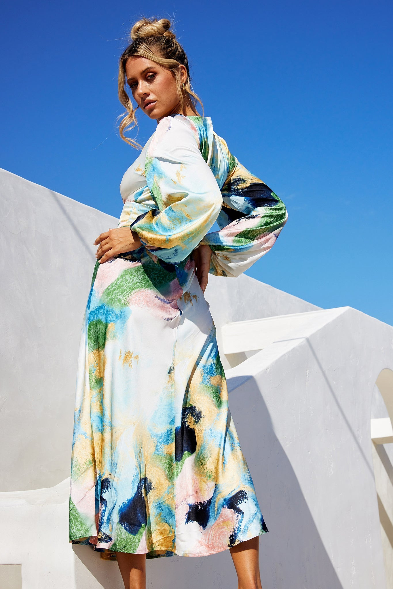 Angel Eyes Midi Dress - Multi | Sage and Paige AUS.