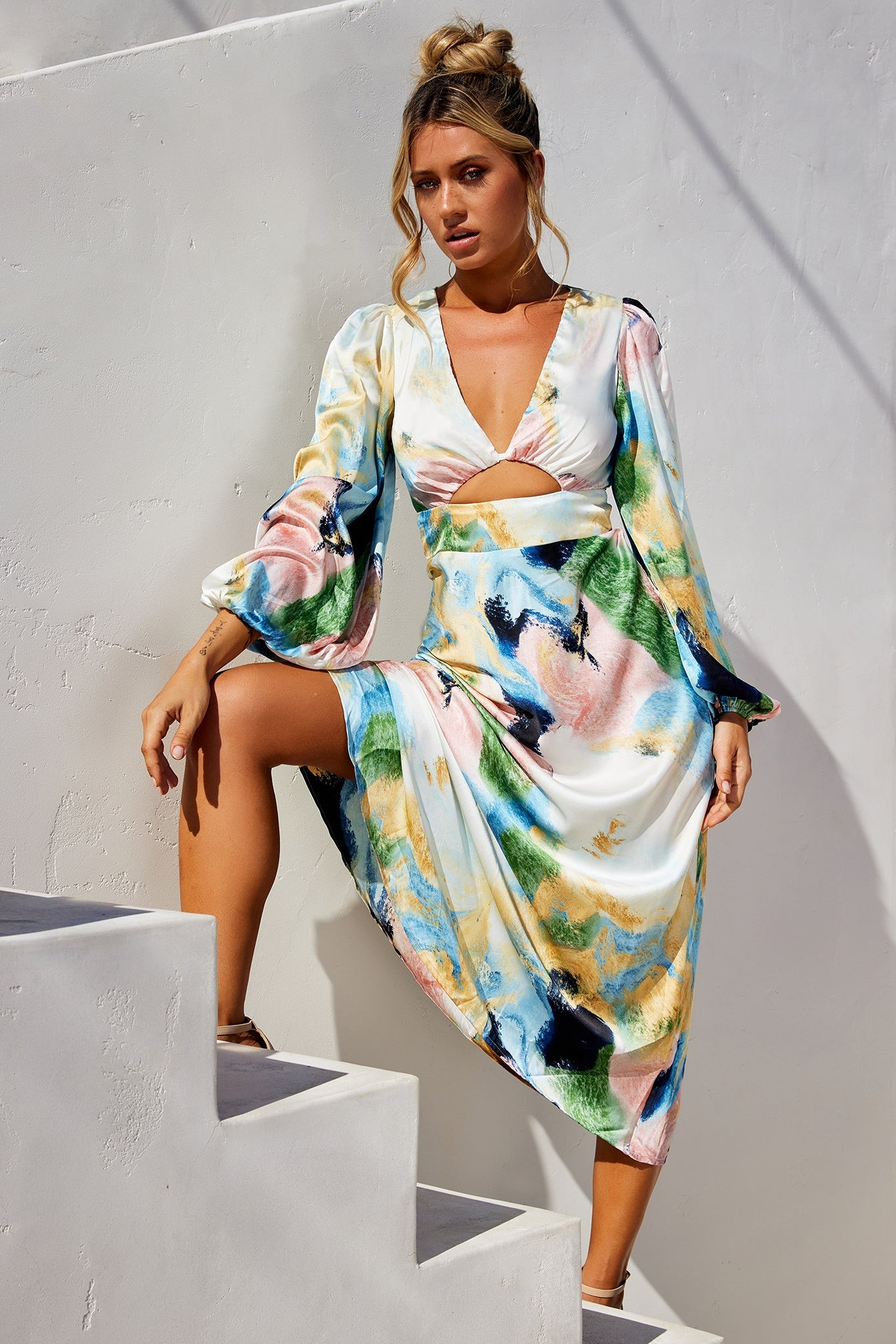 Angel Eyes Midi Dress - Multi | Sage and Paige AUS.