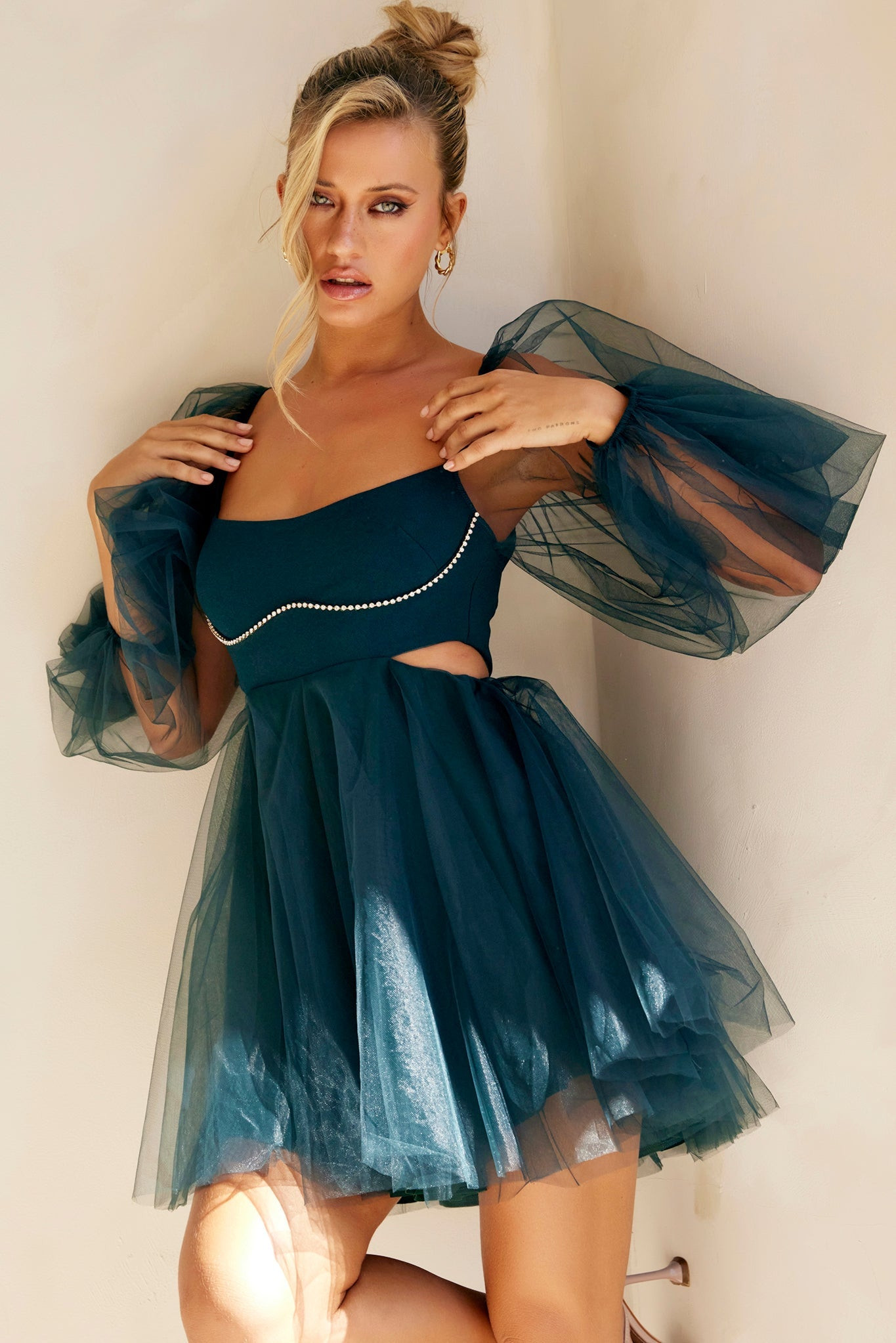 Saint Malo Mini Dress - Forest Green | Sage and Paige AUS.
