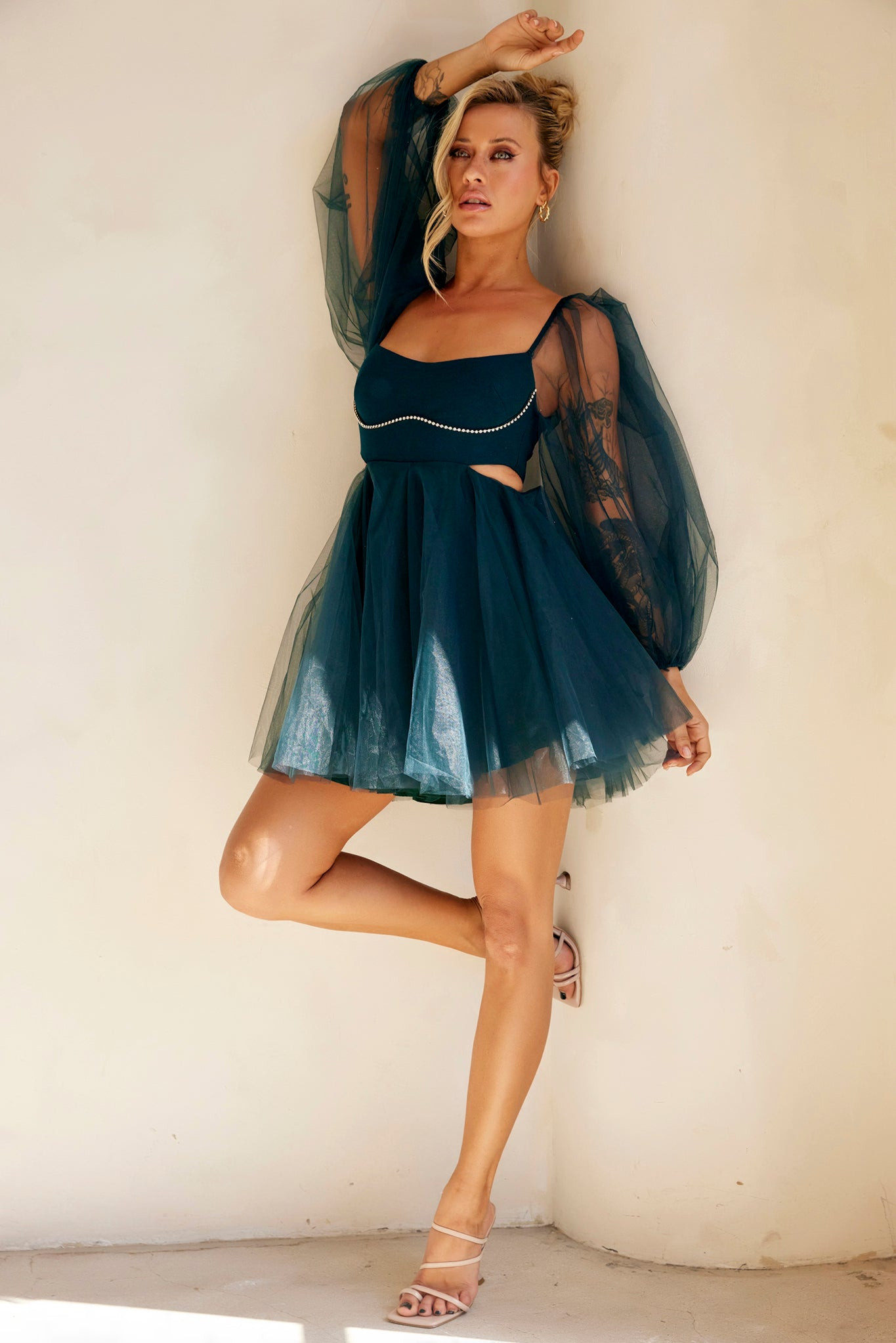 Saint Malo Mini Dress - Forest Green | Sage and Paige AUS.