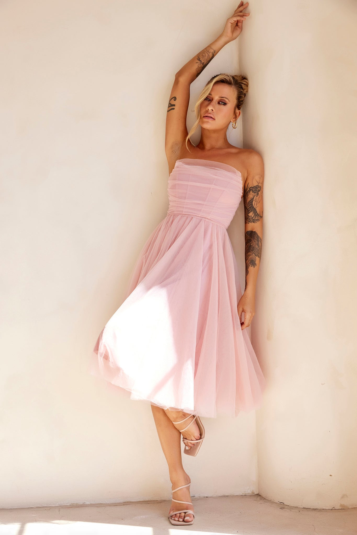 Swingin' It Midi Dress - Blush | Sage and Paige AUS.