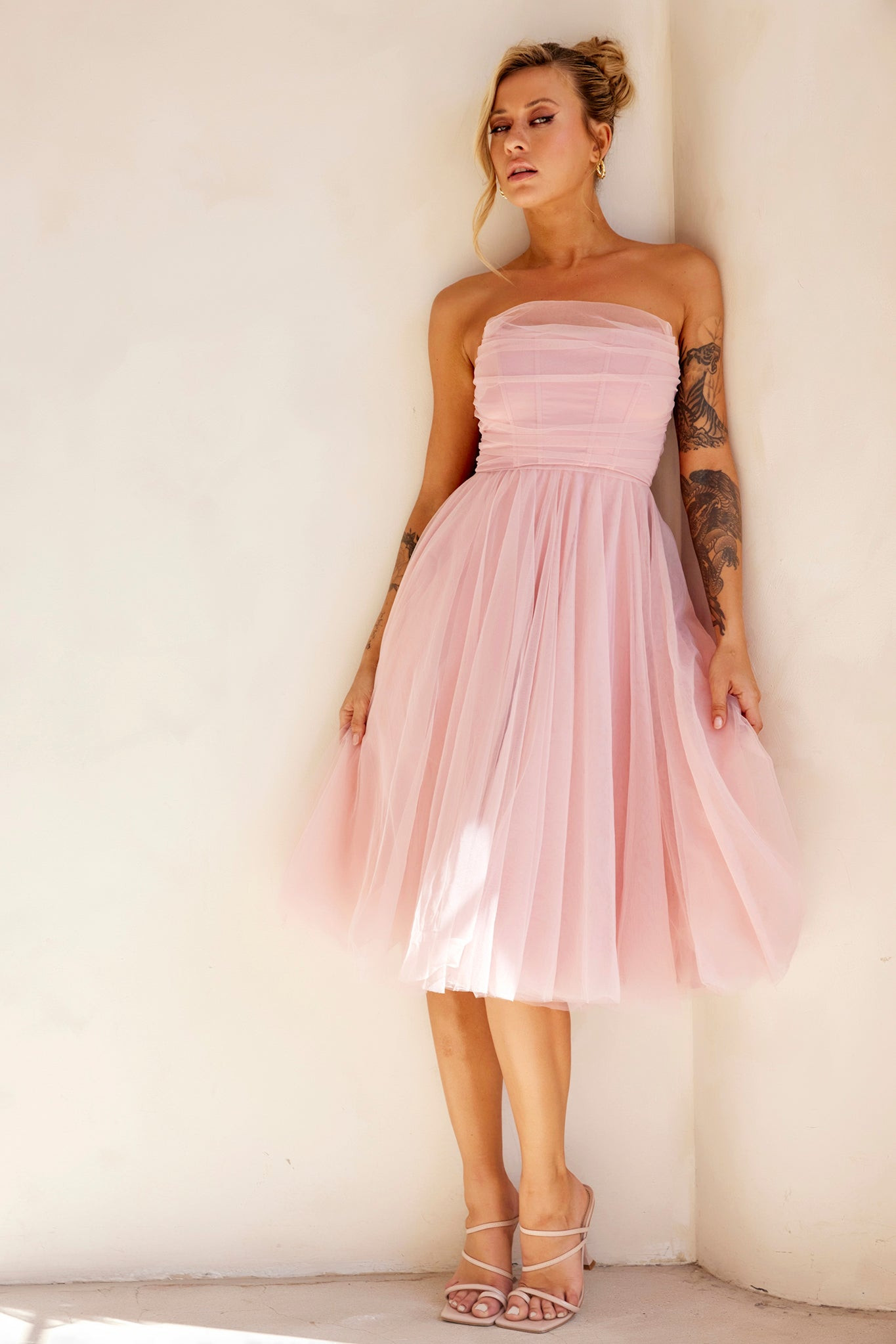 Swingin' It Midi Dress - Blush | Sage and Paige AUS.