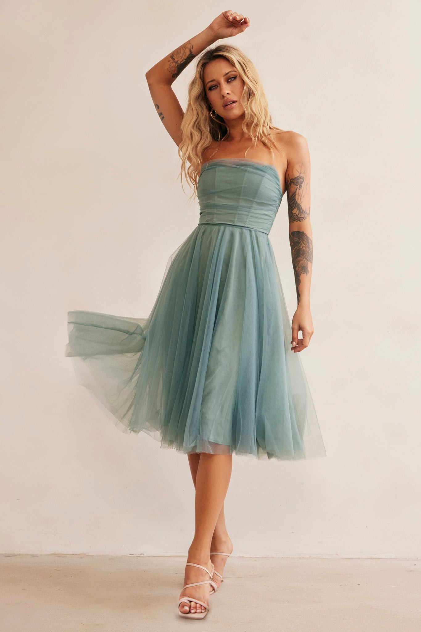 Swingin' It Midi Dress - Sage | Sage and Paige AUS.