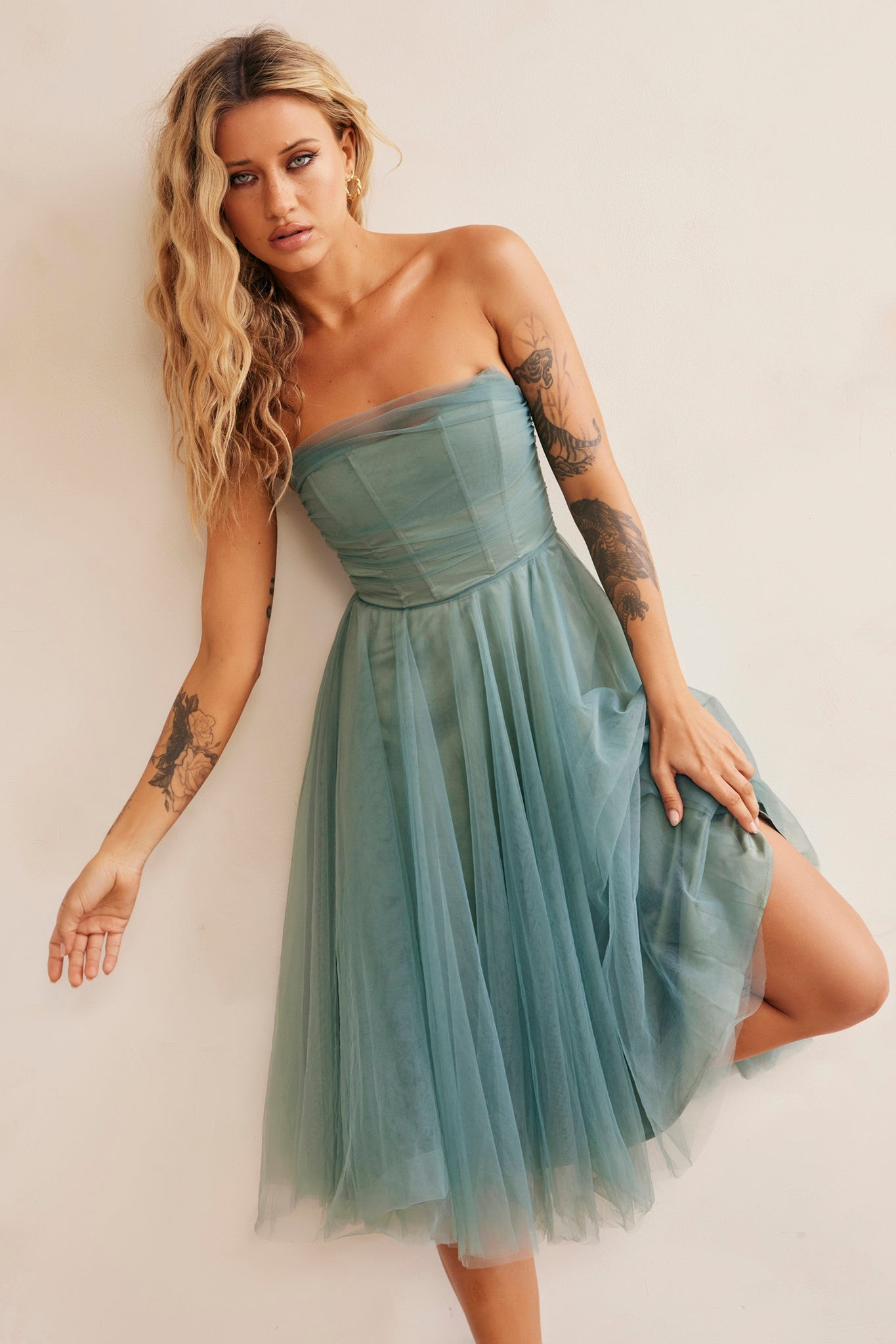 Swingin' It Midi Dress - Sage | Sage and Paige AUS.