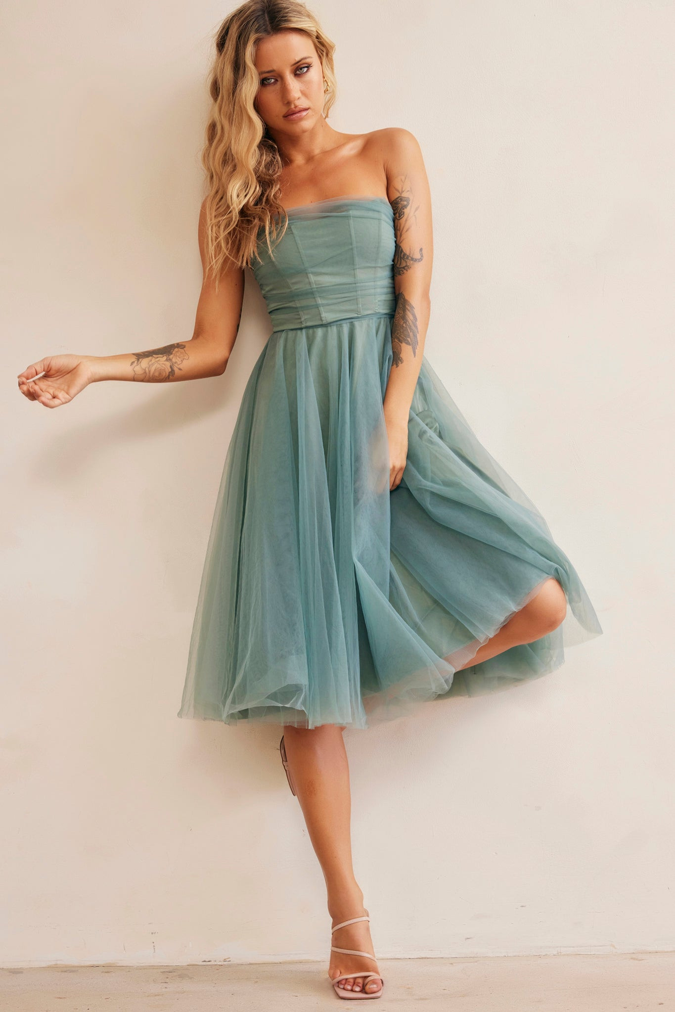 Swingin' It Midi Dress - Sage | Sage and Paige AUS.